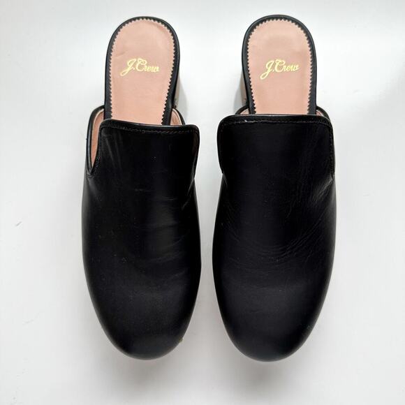 J. Crew Black Leather Clogs Size 9 Style AQ675 - Picture 5 of 11